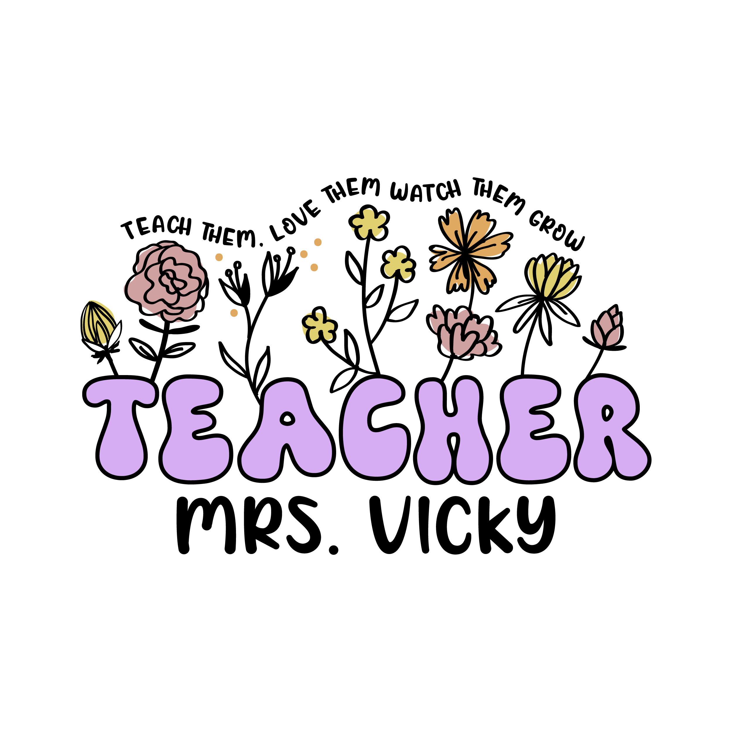Teach Them Watch Them Teacher SVG | Apex Designs & Fonts